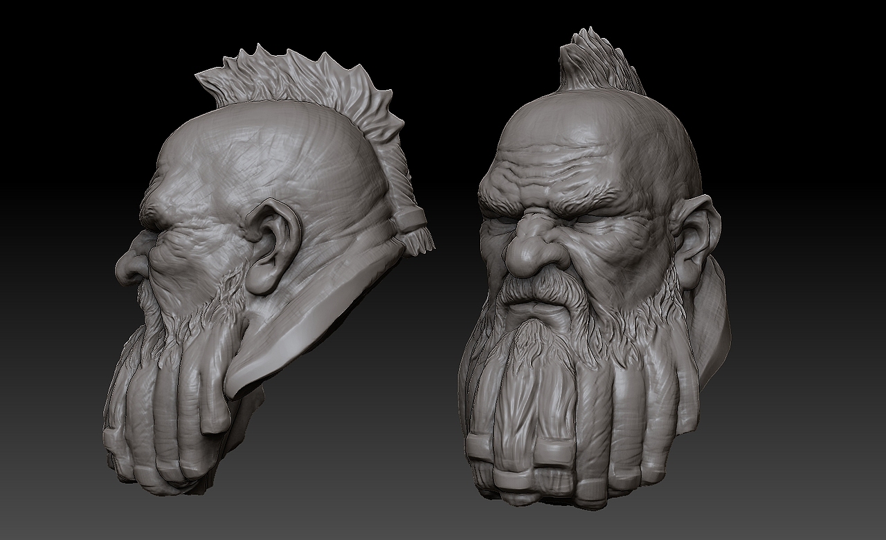 用的ZBRUSH的DYNAMESH,没有升降级,就练习一下对于大型和结构的把握。