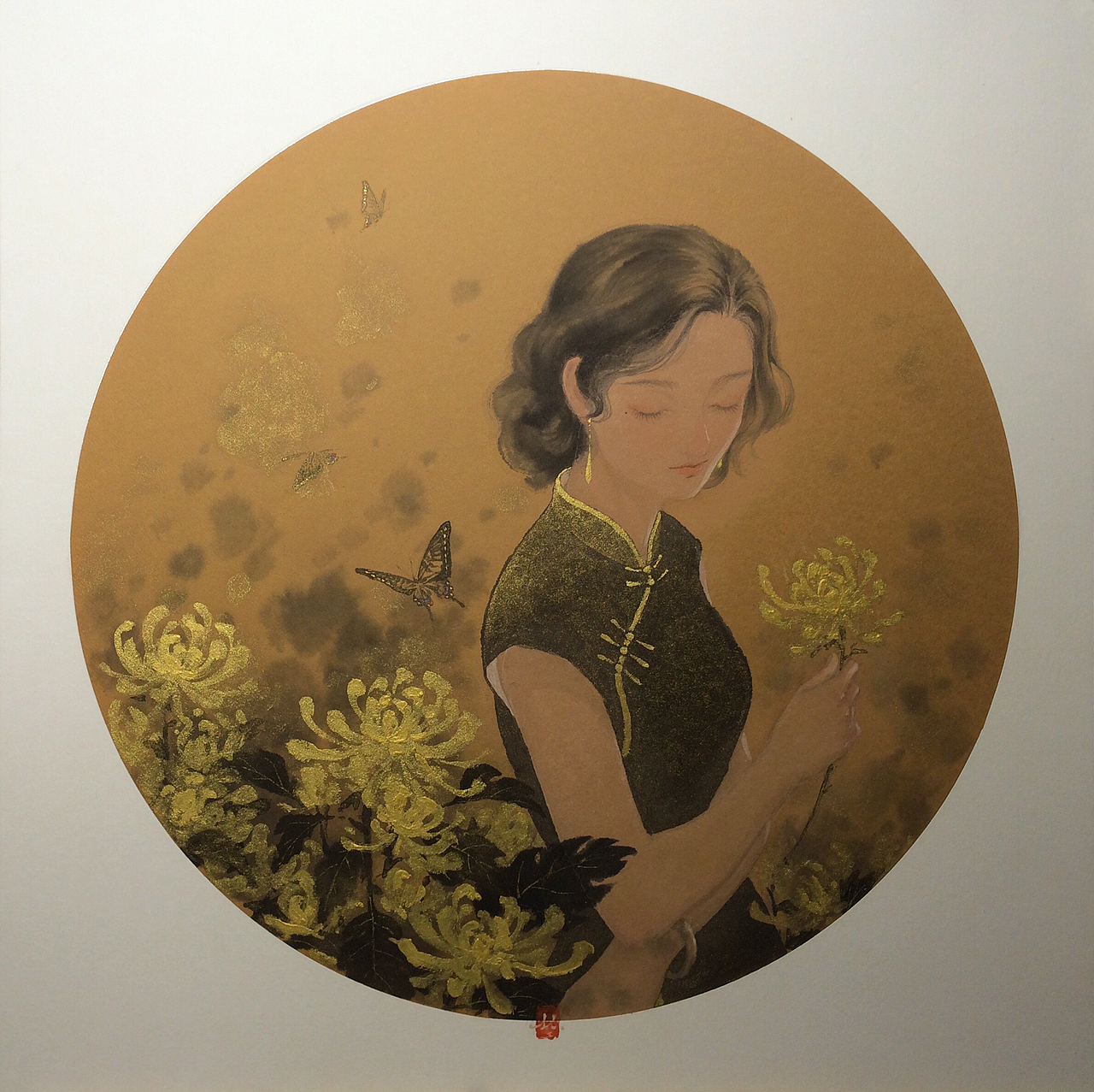 早期新国画｜《默菊》手绘古风国风水墨画工笔艺术插画（图ZMTMwMTgzNTU2） - 艺术插画 - 站酷设计师何塞特Herset原创素材 - 站酷ZCOOL