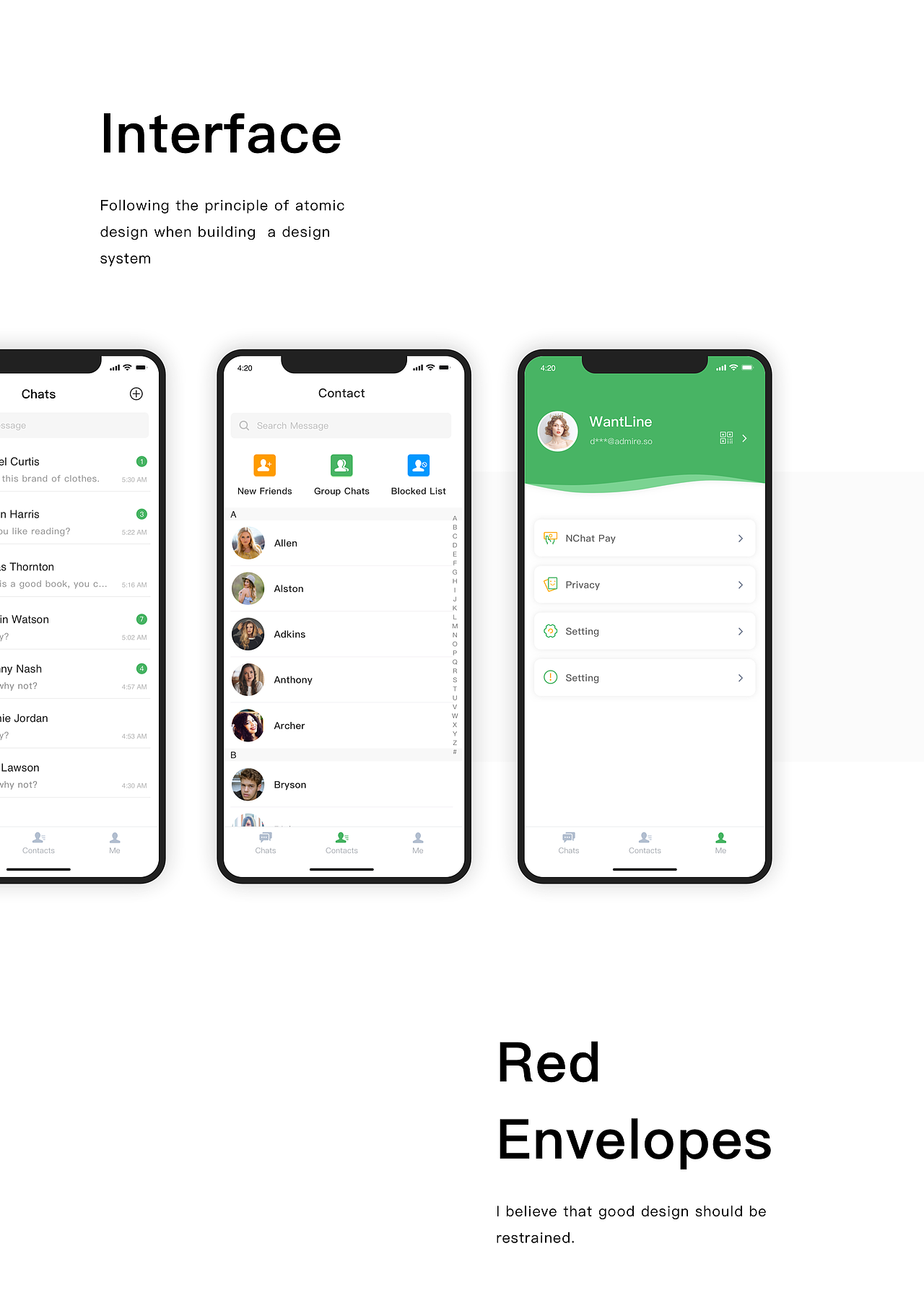 NChat IM聊天软件App产品界面设计展示（图ZMjIwNjU4NzAw） - APP界面 - 站酷设计师岁月化成歌原创素材 - 站酷ZCOOL