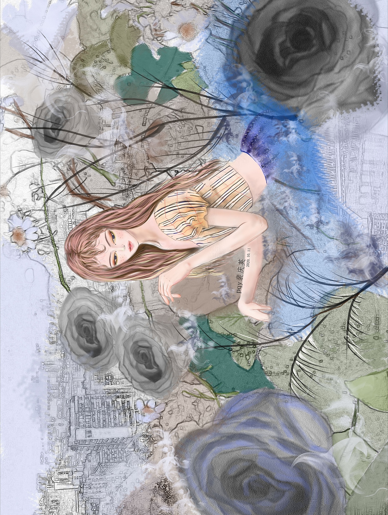 加点水墨画风的插画呀