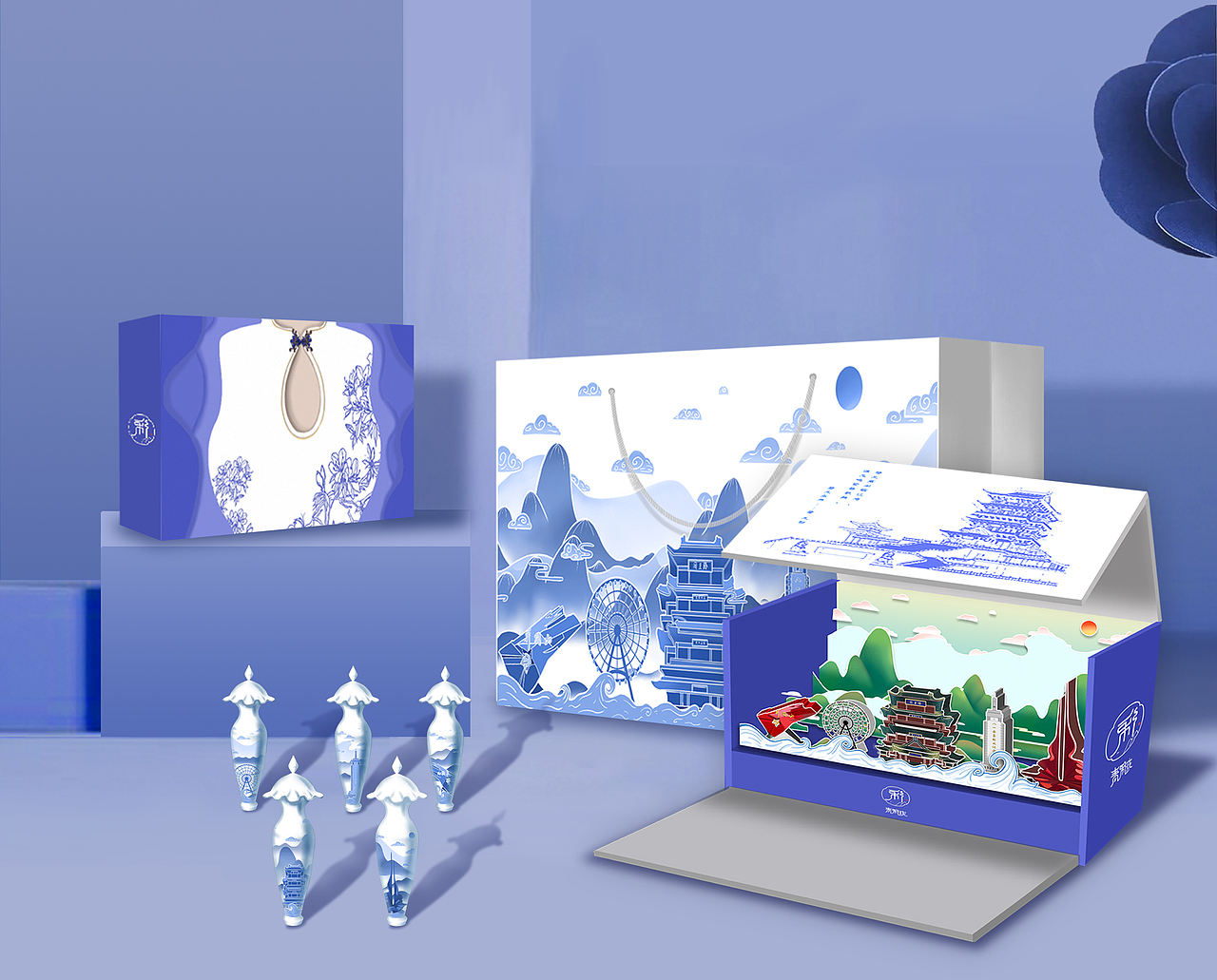 青花瓷文创口红礼盒包装设计（图ZMjU2MzY2NTIw） - 包装 - 站酷设计师十三点日出原创素材 - 站酷ZCOOL