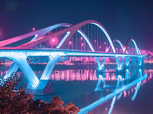 2019.10.29柳州廣雅大橋夜景（個(gè)人主頁(yè)-ZNDI3NzE4MzI=） - 風(fēng)光攝影 - 站酷設(shè)計(jì)師陳璐柳州攝影師原創(chuàng)素材 - 站酷ZCOOL