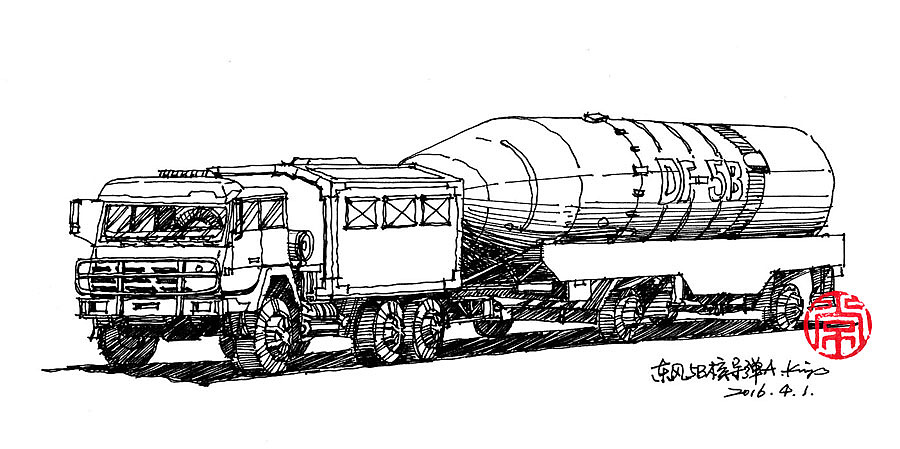 绘车丨2015阅兵式之导弹车
