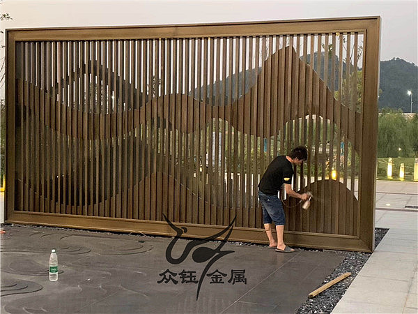 户外不锈钢镂空激光屏风 外墙装饰隔断