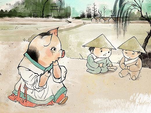 2017年尝试的国画风格插图-