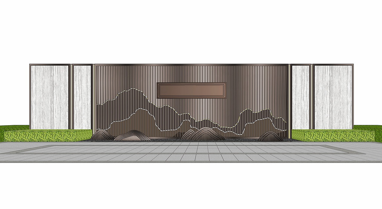 景墙SU模型下载（图ZMjc4NDE5NTgw） - 景观设计 - 站酷设计师素模网原创素材 - 站酷ZCOOL