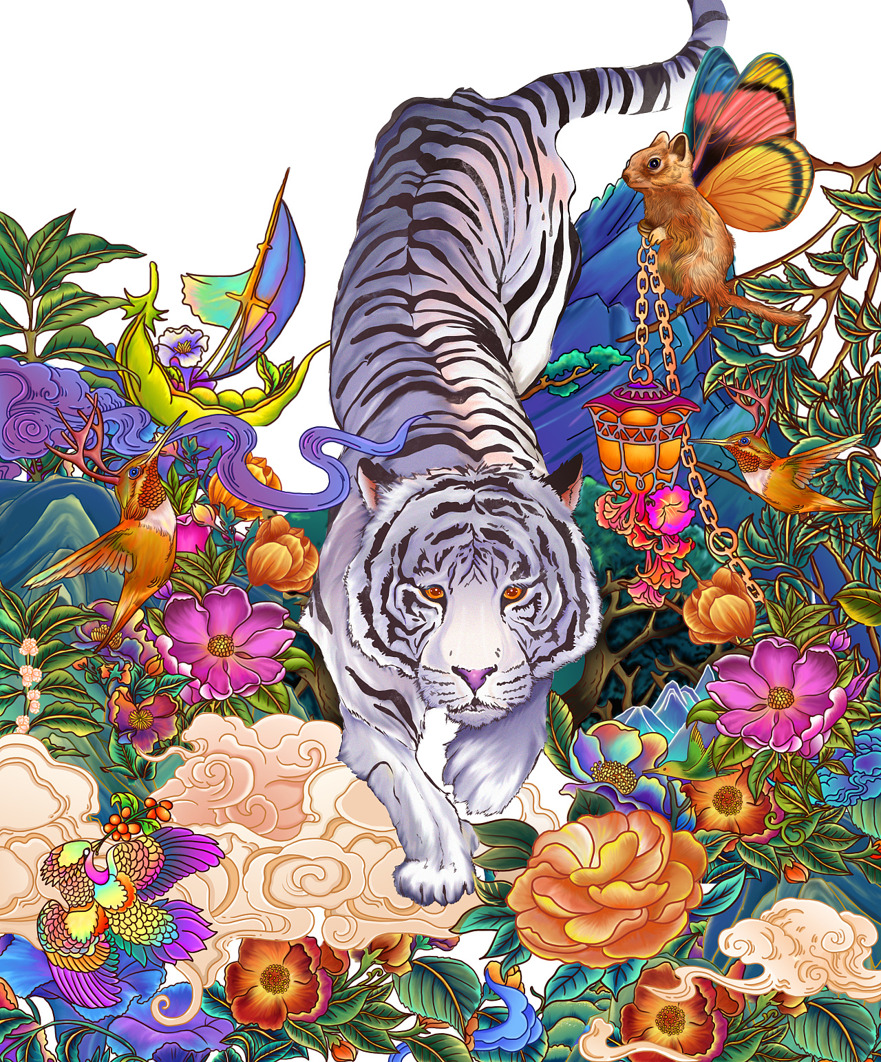 白虎|插画|商业插画|张娅 - 原创作品 - 站酷 (zcool)