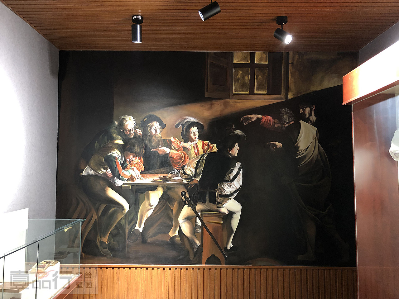 油画手绘墙墙面人物彩绘圣马太蒙召彩绘