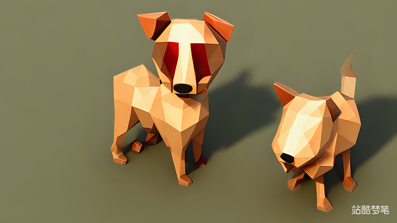 #站酷梦笔#a low poly dog（图ZMzM2MTQ1MTcy） - AI作品 - 站酷设计师搞笑的犀牛原创素材 - 站酷ZCOOL