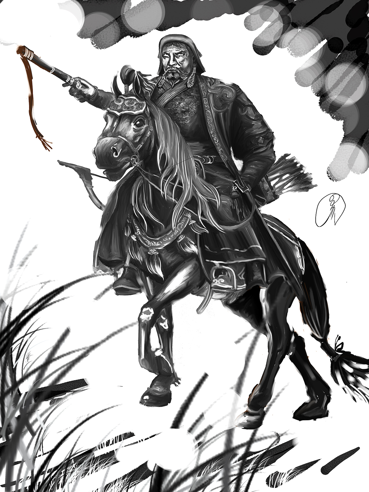 成吉思汗系列画（图ZNDY2Nzg2NTY=） - 商业插画 - 站酷设计师布仁德力根原创素材 - 站酷ZCOOL
