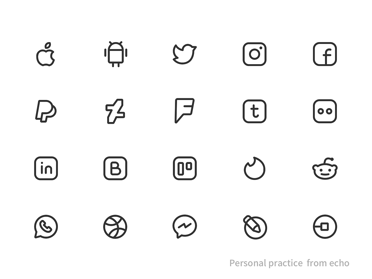 100个线描APP图标