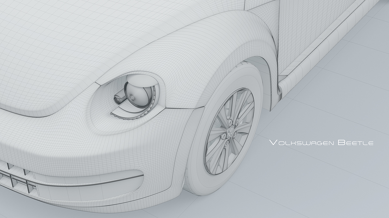 C4D甲壳虫汽车三维模型练习