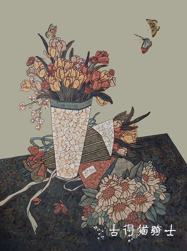 原创漆画作品《蝶舞芬芳》（图ZMzIzMTIwNjg0） - 绘画 - 站酷设计师古得猫骑士原创素材 - 站酷ZCOOL