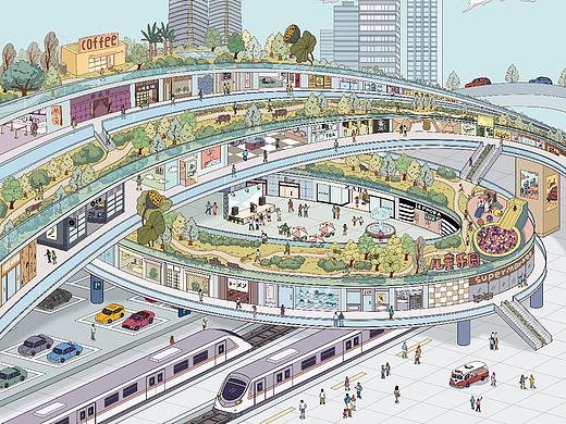 Hillslife美学馆杭州信达中心壹号院TOD插画手绘本