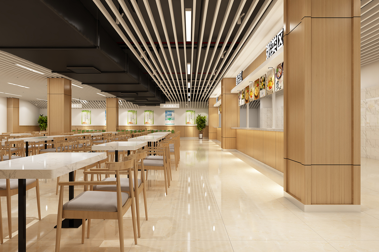 食堂设计 - 效果图交流区-建E室内设计网