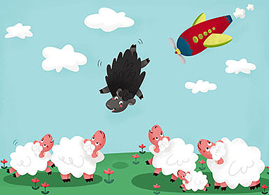 繪本《One Black Sheep》（圖ZMTA0NzU4ODQ0） - 商業(yè)插畫 - 站酷設計師smalldust原創(chuàng)素材 - 站酷ZCOOL