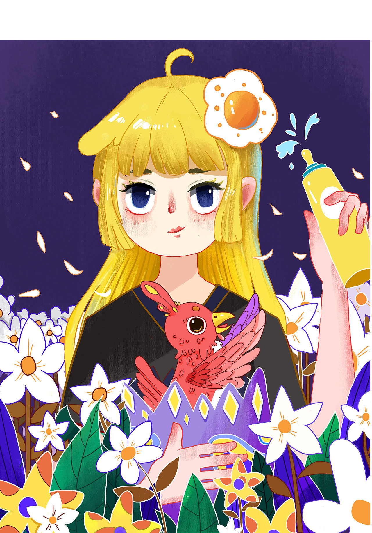 小女孩和咯咯哒系列故事（图ZMjQ2MjA2NDI0） - 艺术插画 - 站酷设计师芒芒果干原创素材 - 站酷ZCOOL