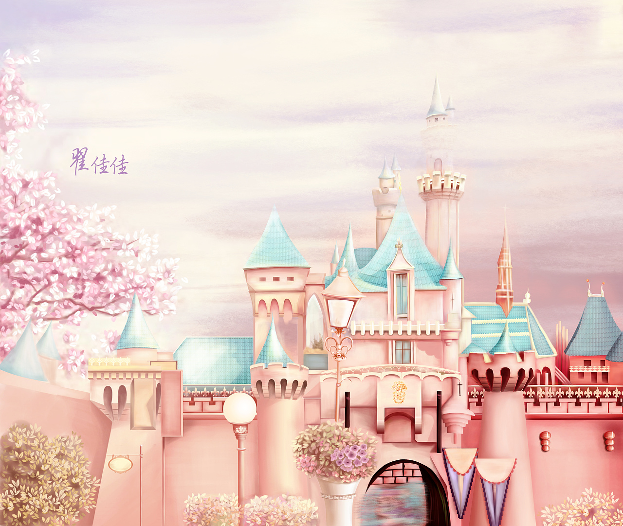 紫色迪士尼城堡背景 紫色 迪士尼 城堡背景圖片免費下載