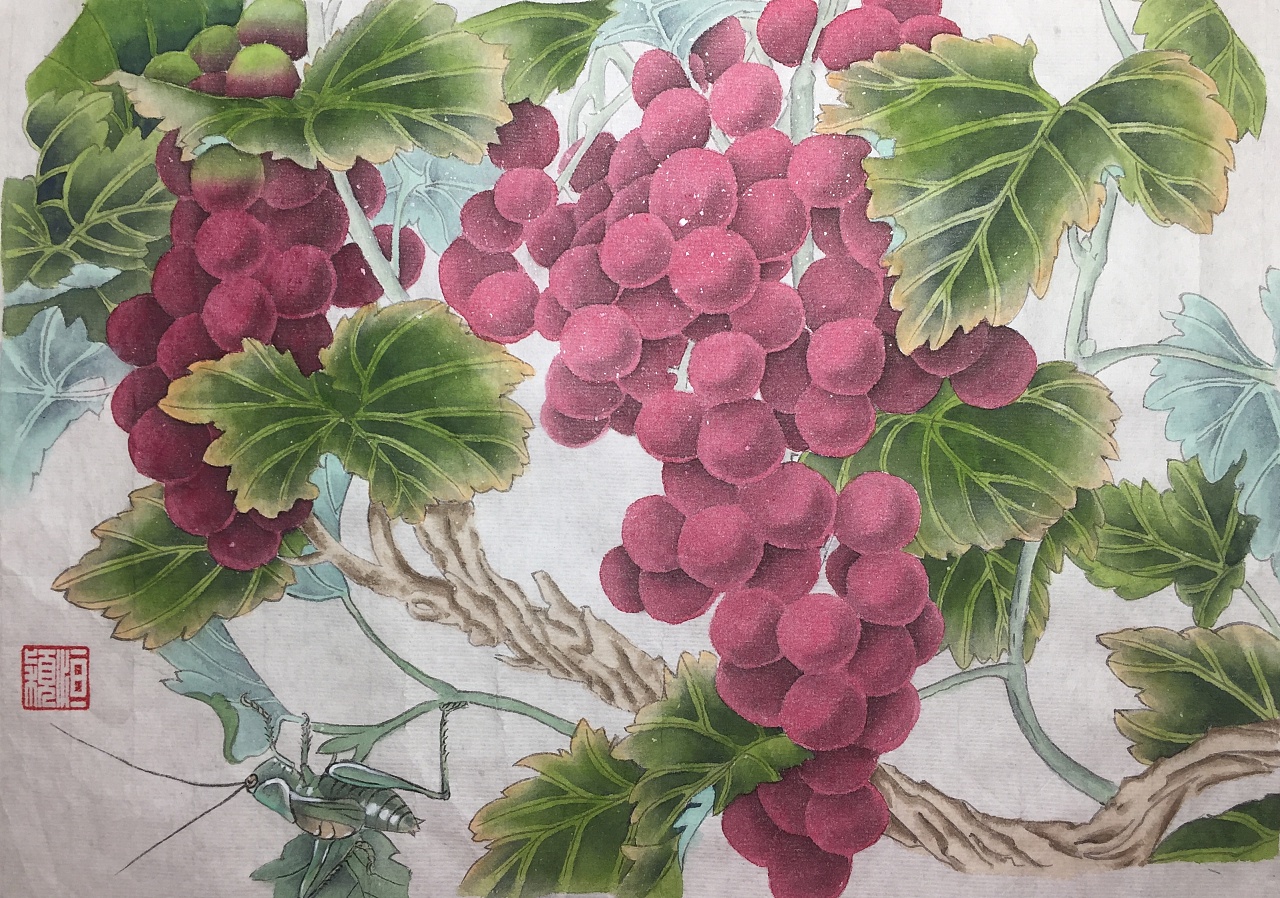 工笔葡萄……完工