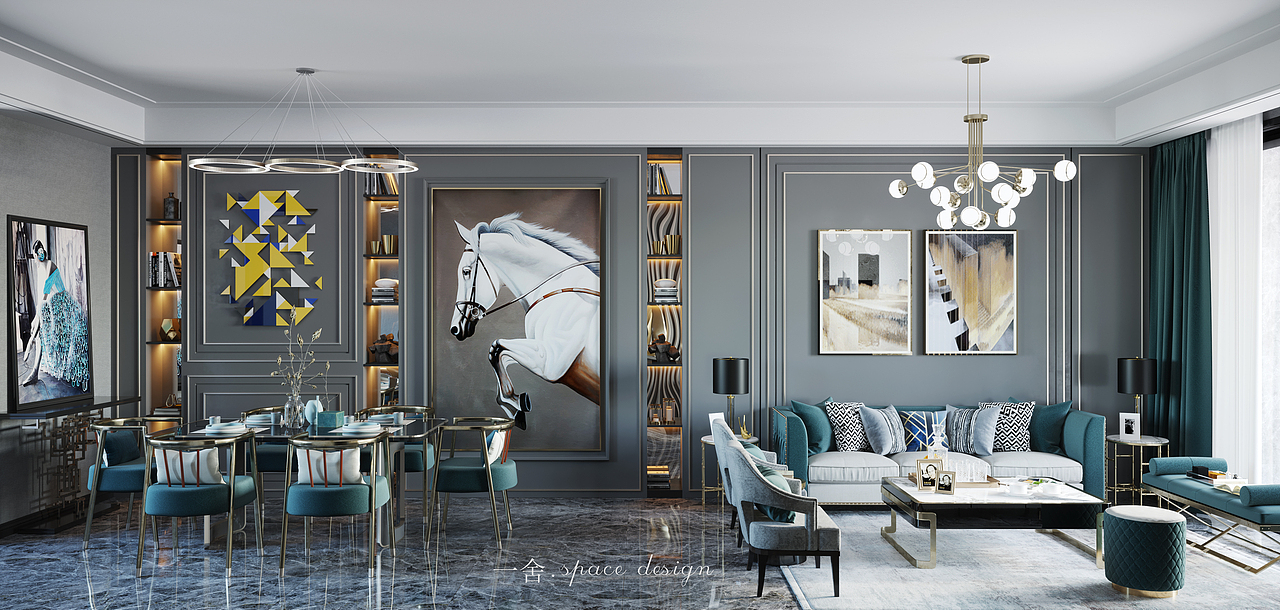 碧染 | 轻奢（图ZMTc1NTU3NzUy） - 家装设计 - 站酷设计师一舍空间表现原创素材 - 站酷ZCOOL