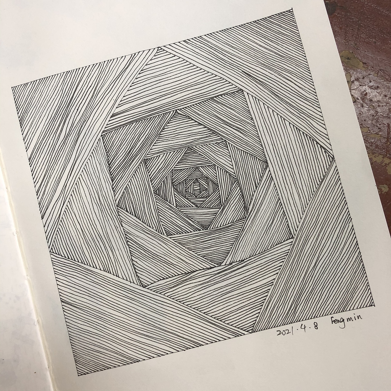 淡彩,和一些黑白线描画