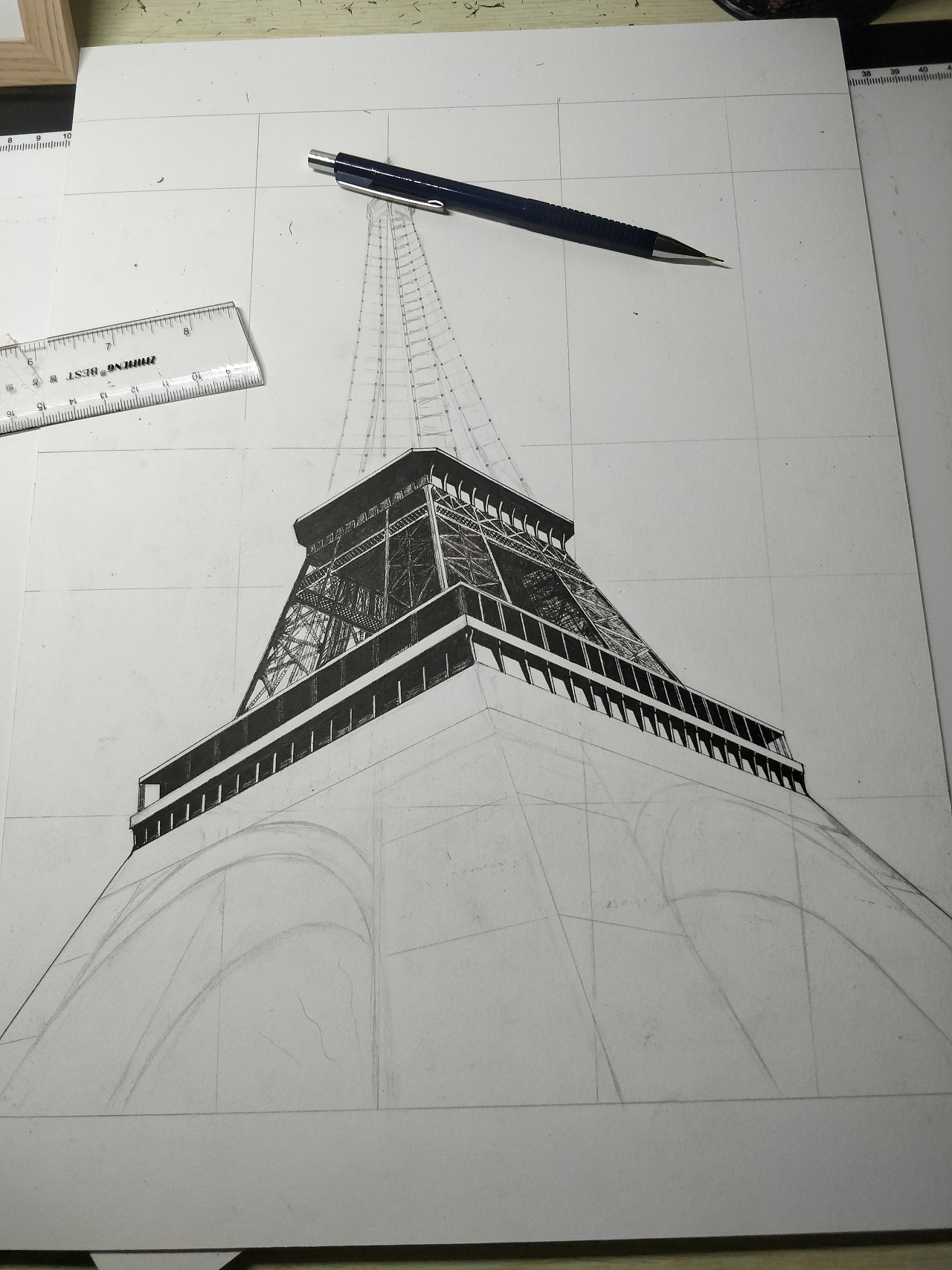 巴黎埃菲尔铁塔手绘线稿素材免费下载 - 觅知网