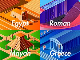 2.5D风格插画练习：古代文明