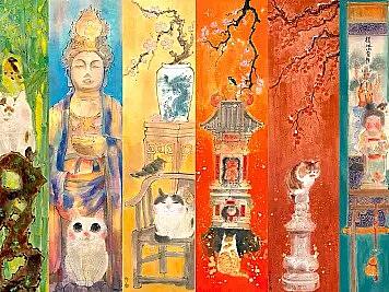 四季狸奴图