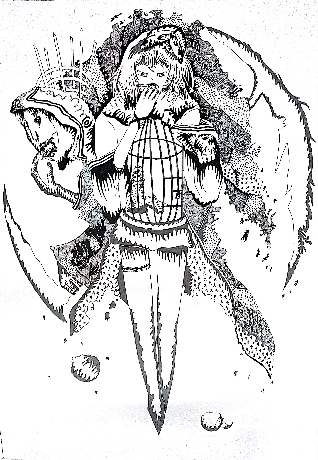 白描|插画|创作习作|插画设计师二哈_原创作品-站酷zcool