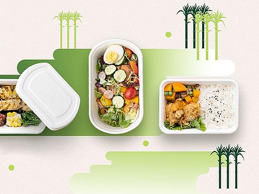 环保餐盒的电商首页和海报