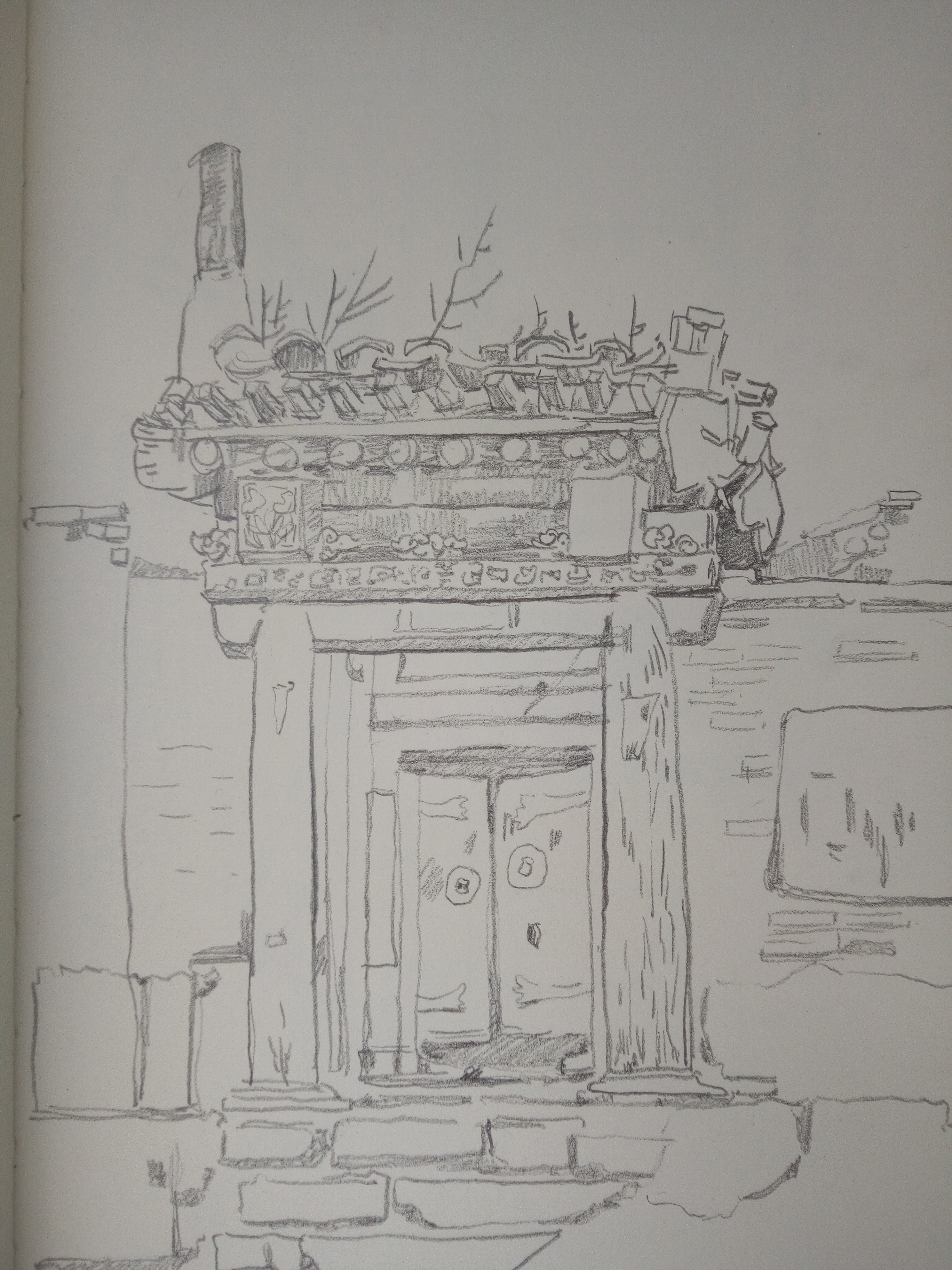 大同古城速写|纯艺术|绘画|小小小设计丝 - 原创作品 - 站酷 (zcool)