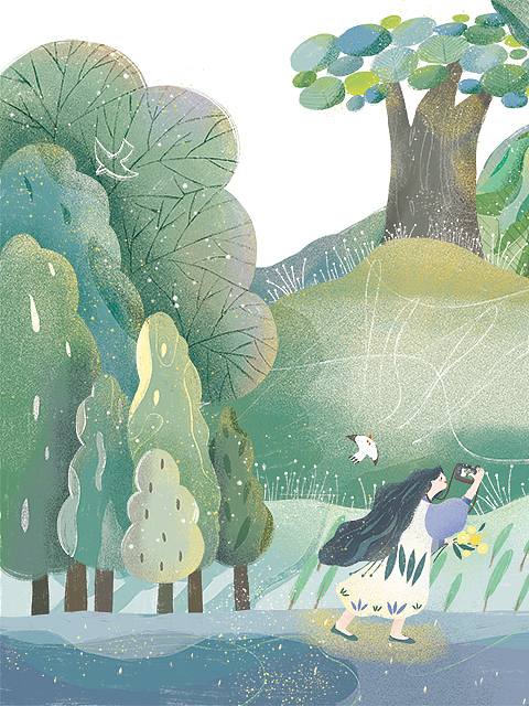 9月最后告别绿色的季节（图ZMTc3MDcwMDI4） - 商业插画 - 站酷设计师申青子原创素材 - 站酷ZCOOL