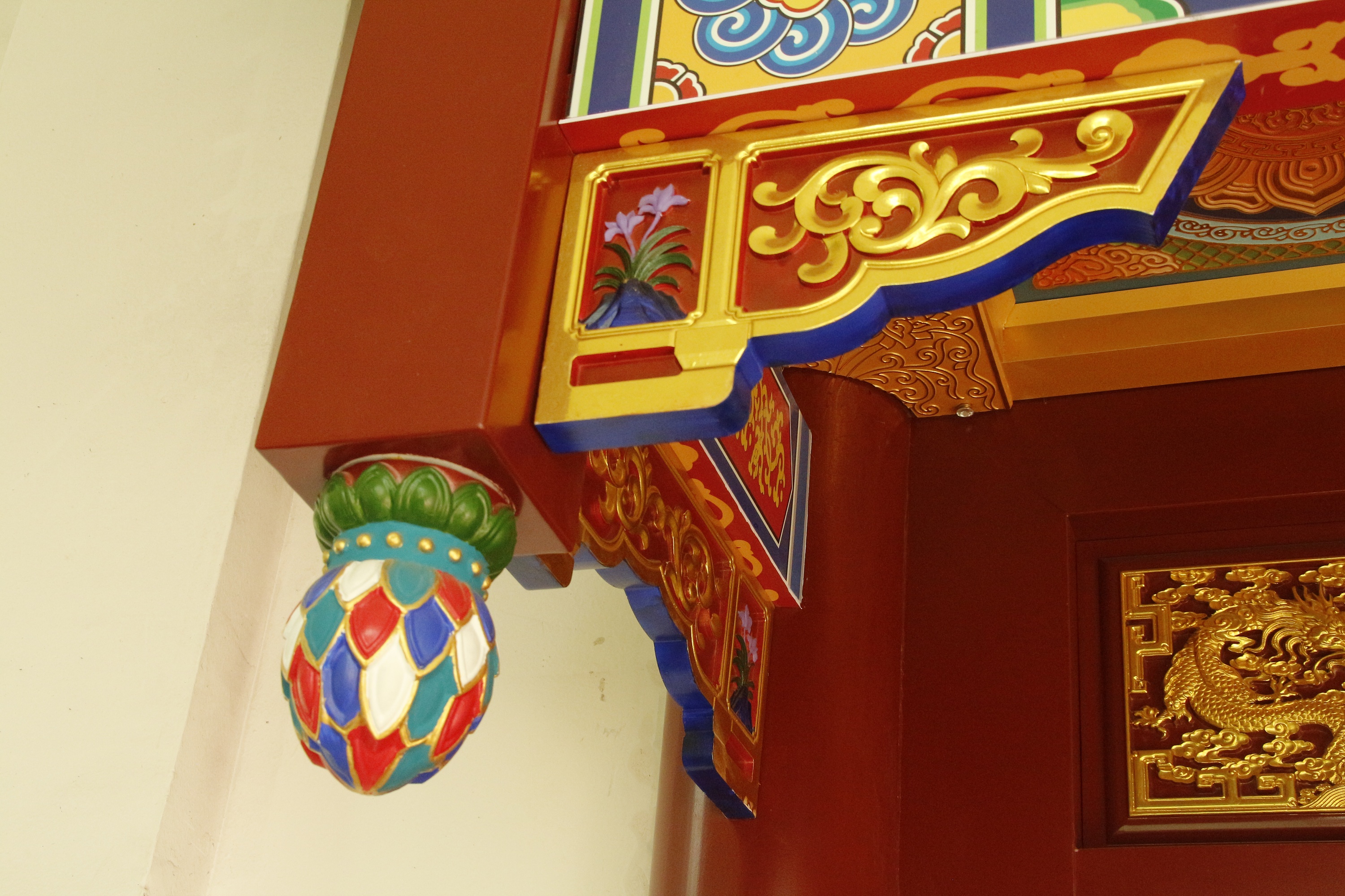 古建筑构件 金属斗拱 寺庙设计 寺庙彩绘天花图案