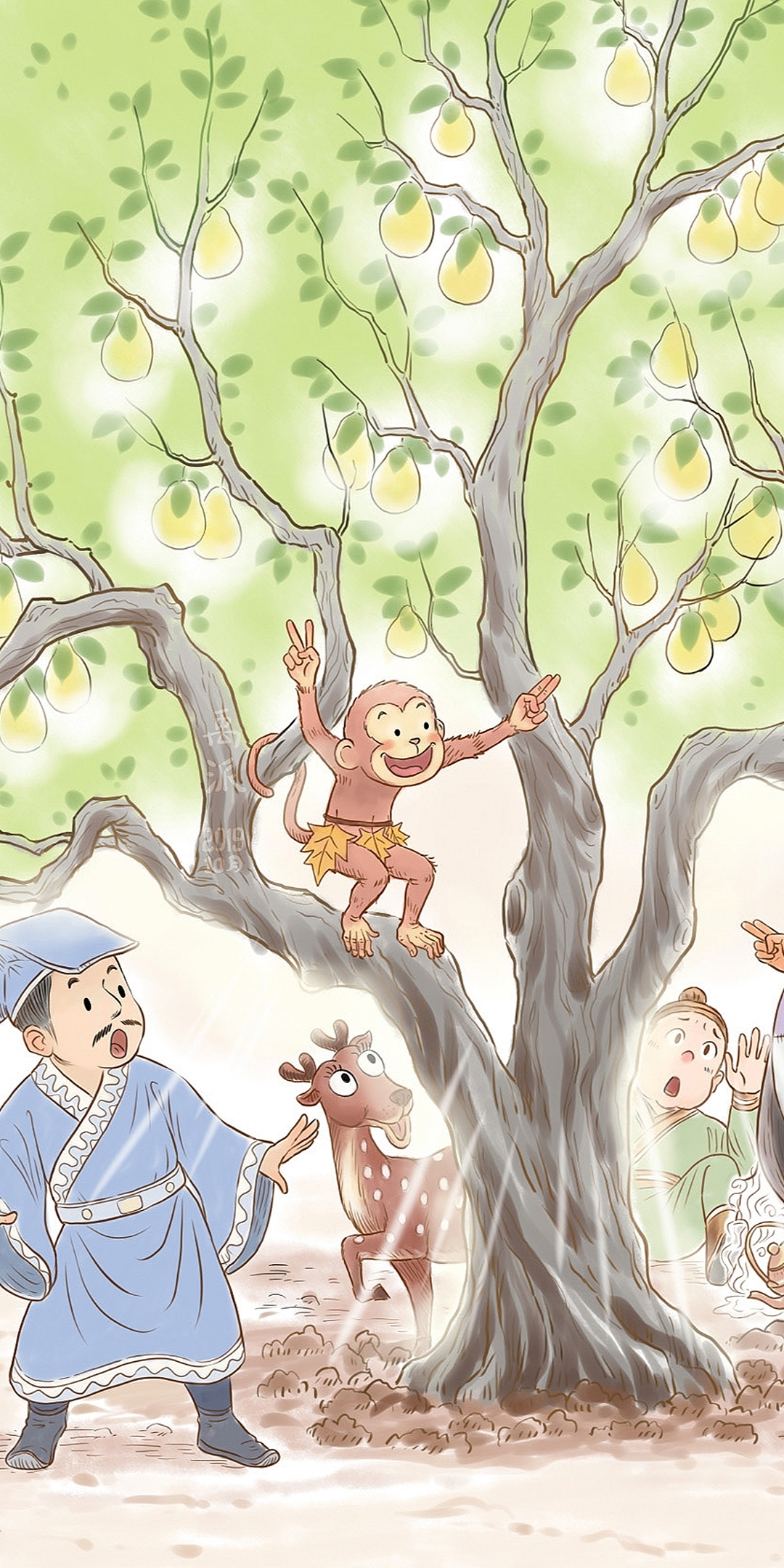 聊斋——《种梨》|插画|绘本|禹派_原创作品-站酷zcool