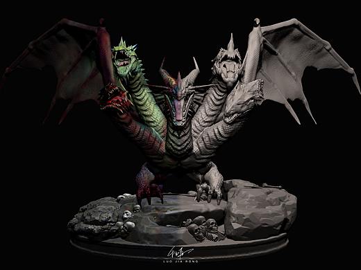 西方五头龙（个人主页-ZNDIwNjYwMDA=） - 人物/生物 - 站酷设计师罗家荣原创素材 - 站酷ZCOOL