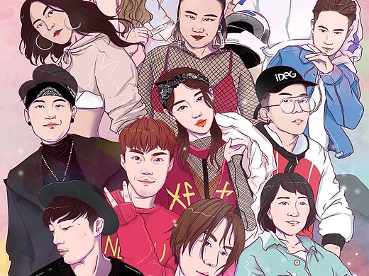 showcase人物形象漫画设计海报（个人主页-ZMzczMjAwMTI=） - 创作习作 - 站酷设计师Meiki美妹原创素材 - 站酷ZCOOL