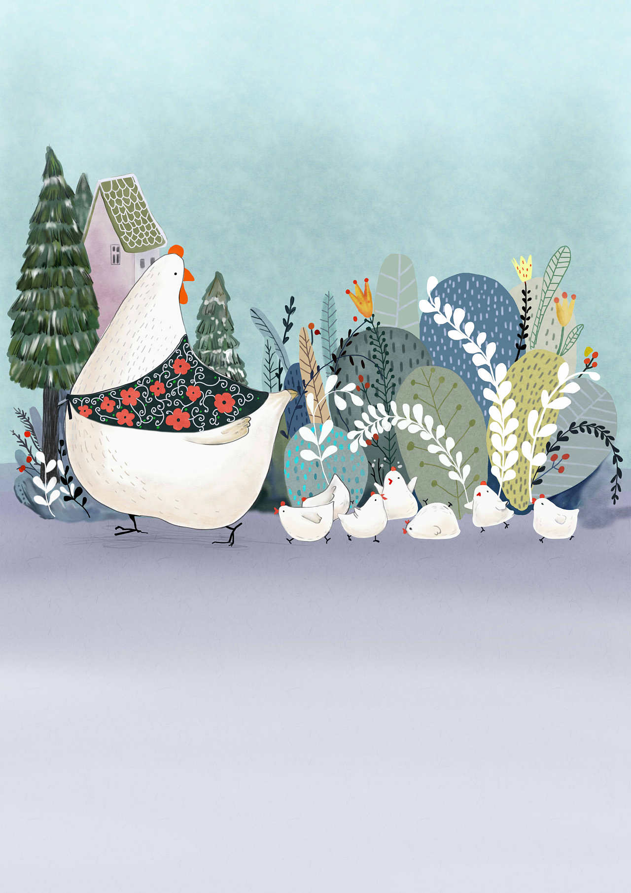 鸡妈妈|插画|商业插画|凌纸小小 - 原创作品 - 站酷 (zcool)