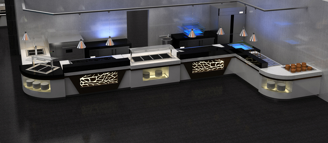 员工自助餐台,厨房规划定制,酒水吧台定制,酒店餐饮家具,自助餐厅