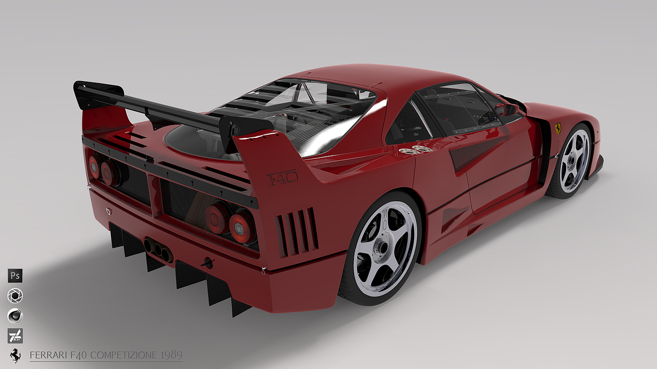 Ferrari F40 Competizione 1989 渲染