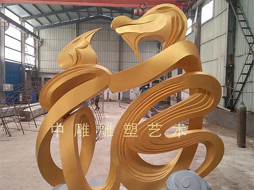 龙凤雕雕  抽象福字雕塑