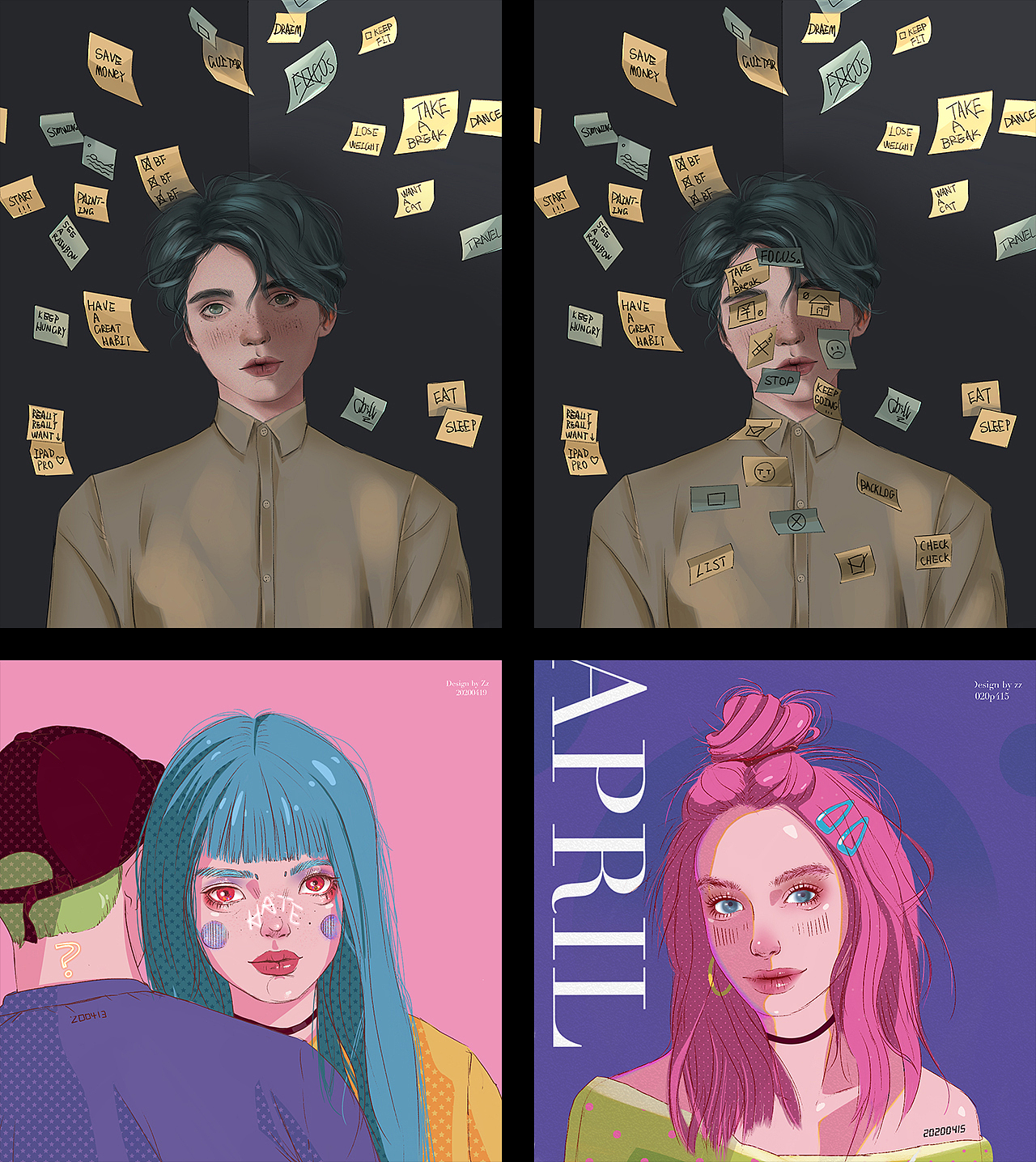 2020指绘合集（图ZMjQ1MjIyMjcy） - 创作习作 - 站酷设计师太丧尸原创素材 - 站酷ZCOOL