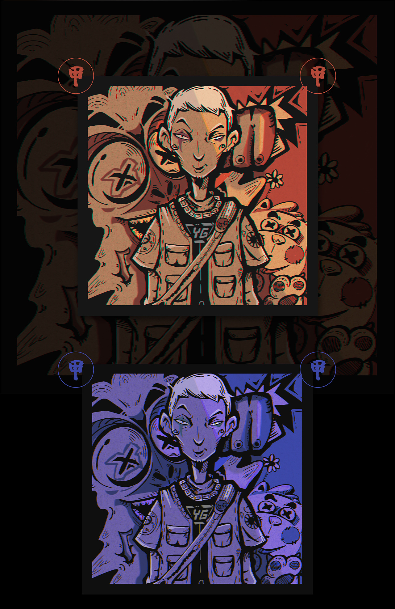 插画潮流涂鸦板绘角色人物练习