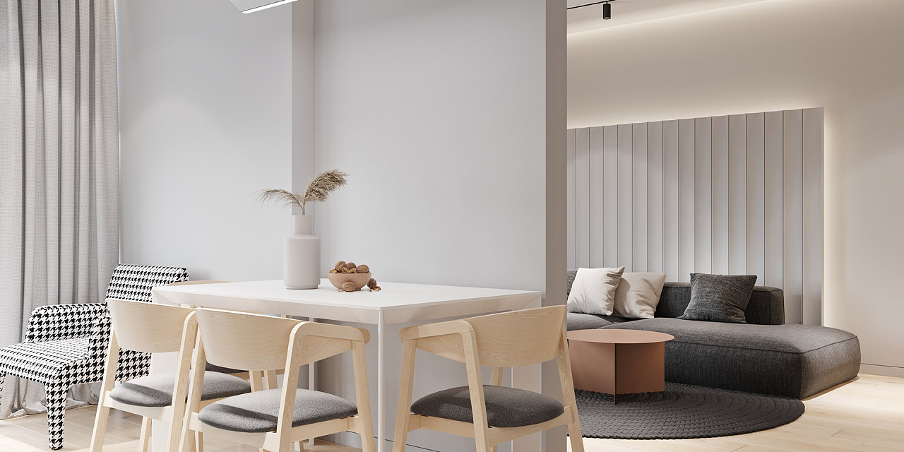 65平 简约白色系空间设计!