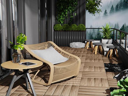 室外阳台乘凉桌面平板keyshot场景