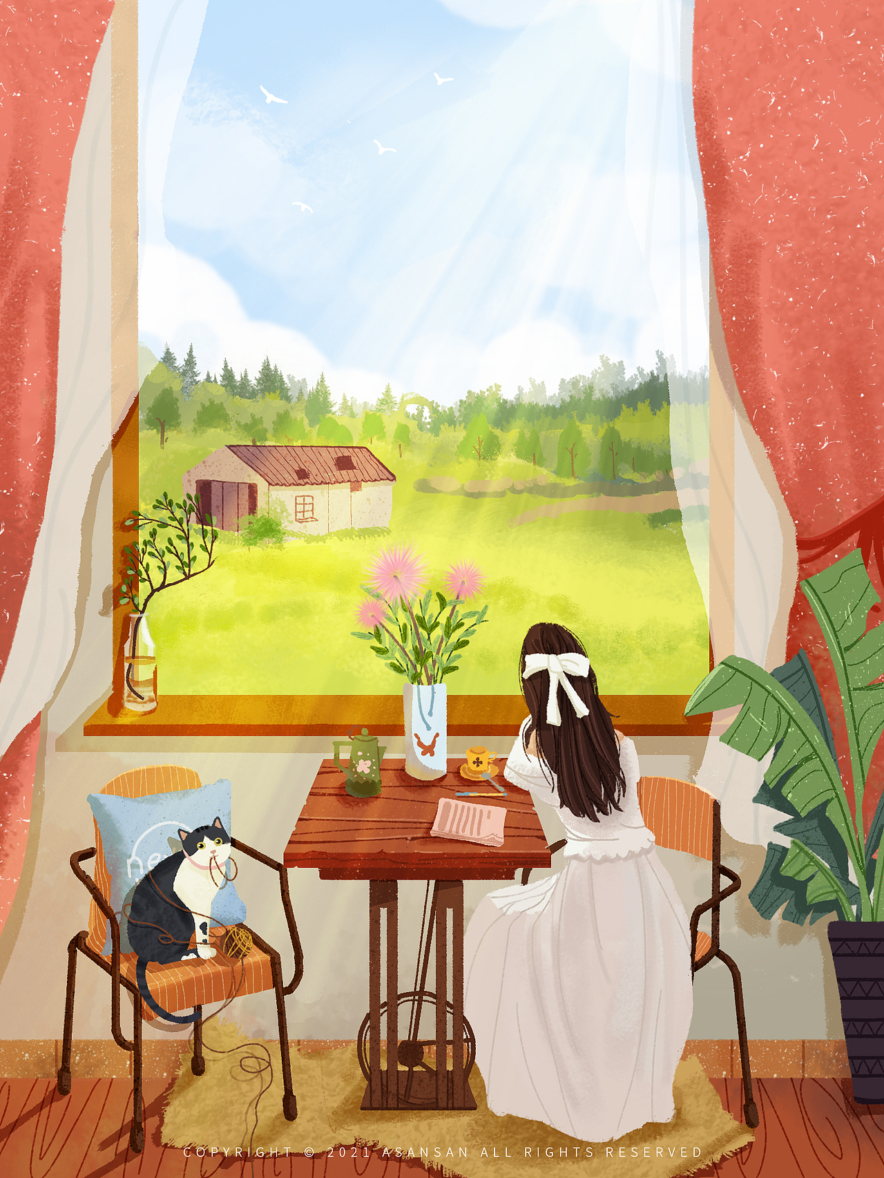 治愈系插画向往的生活