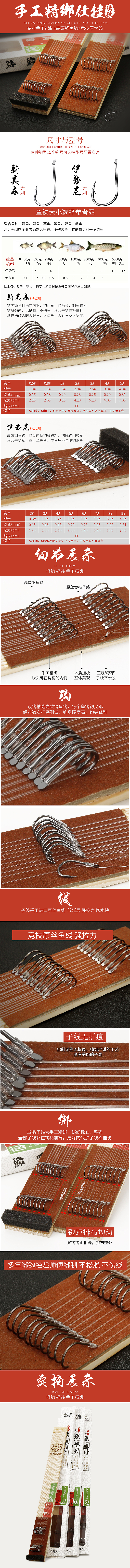 手工鱼钩鱼线组合详情