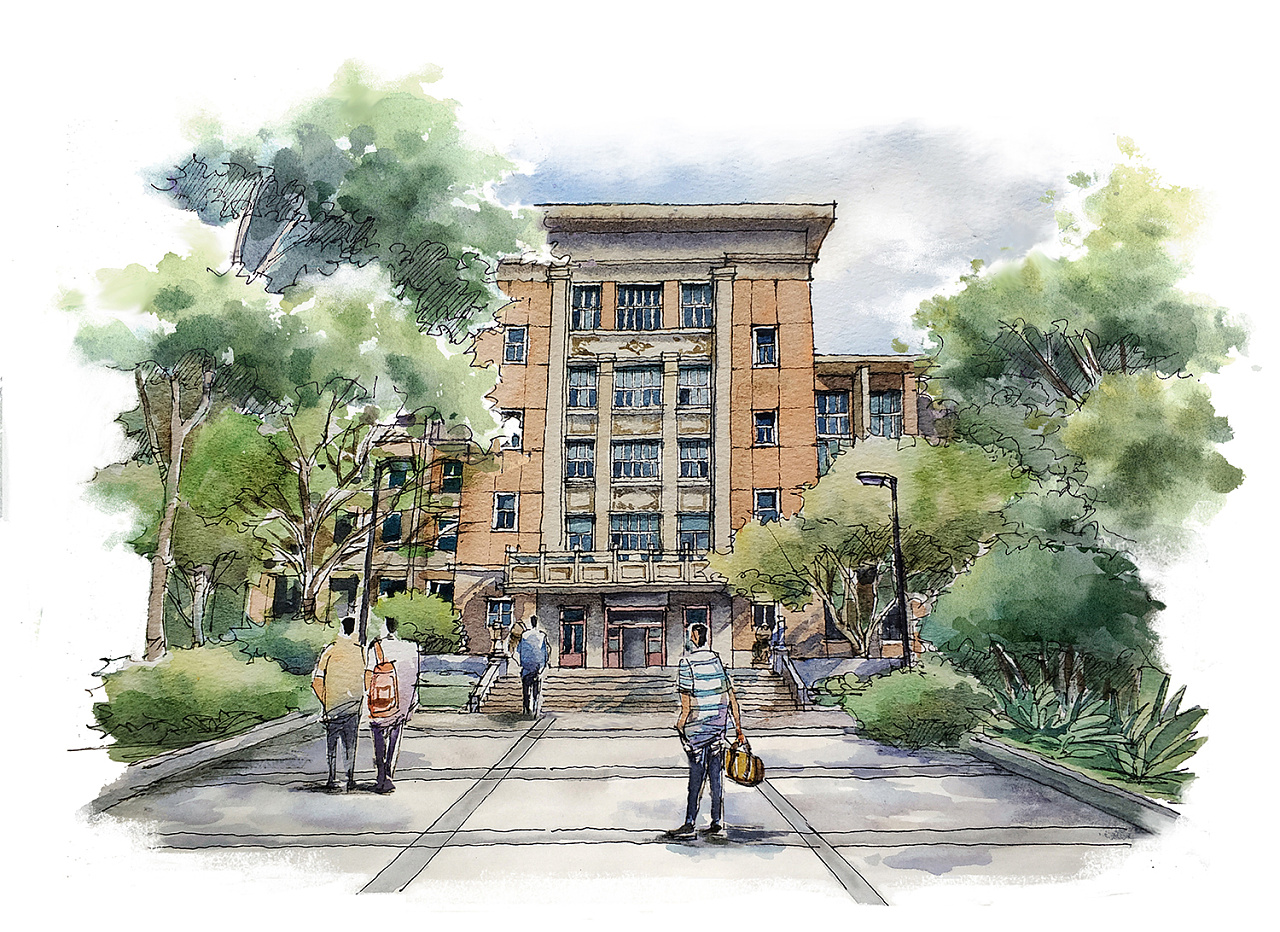 南开大学~校园建筑|插画|艺术插画|高雅百惠 - 原创作品 - 站酷