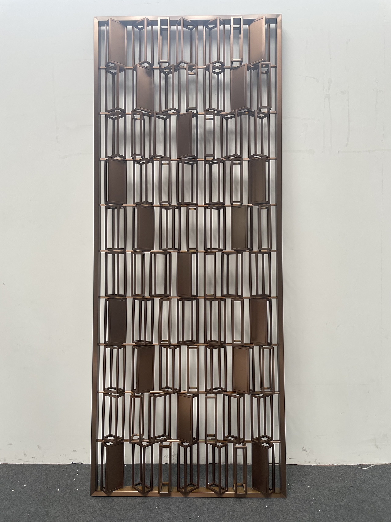 抽象3D立体艺术拉丝玫瑰金不锈钢装饰屏风