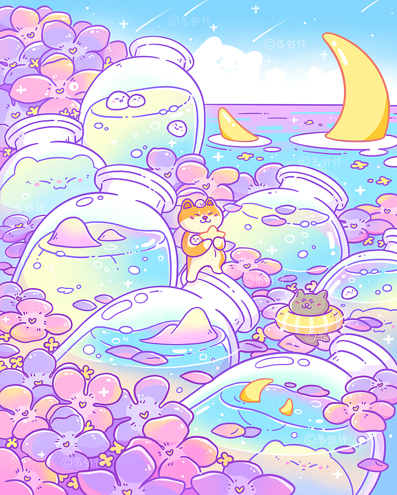 盛不盛开，花都是花（图ZMjg2MTc0MTQ4） - 商业插画 - 站酷设计师苏虾仔原创素材 - 站酷ZCOOL