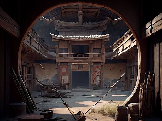 Ai绘画/中国古建靶场 场景